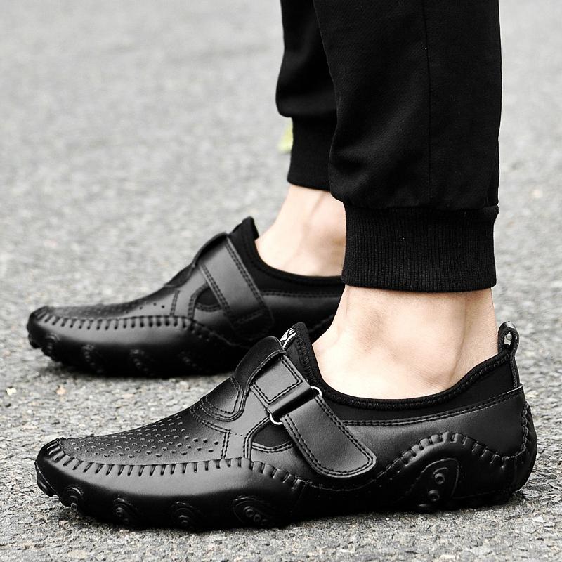 Spring New Men's Comfortable Soft Bottom Octopus Bean Shoes Brand Men's Hand Sewn Breathable Anti Slip Driving Shoes