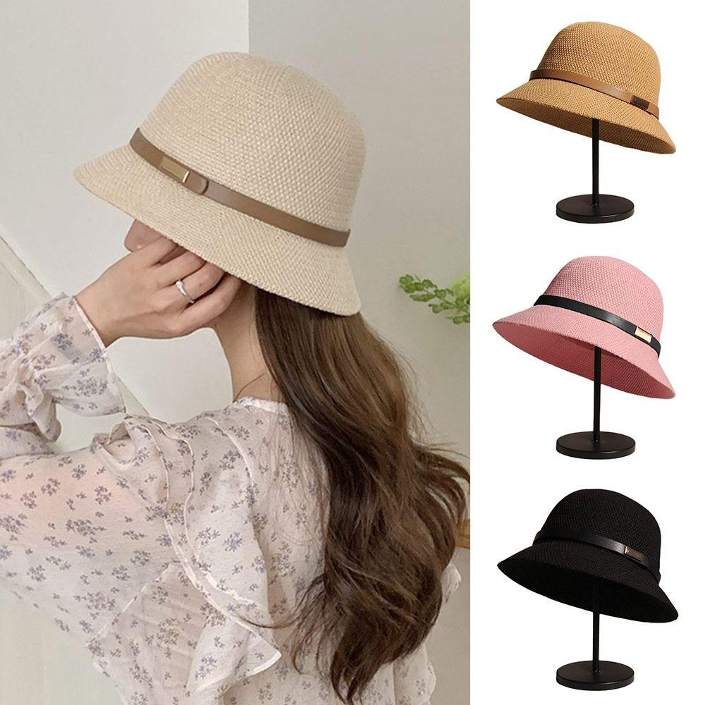 Wide Brim Sun Cap UV Protection Beach Cap Summer Straw Hat  Women