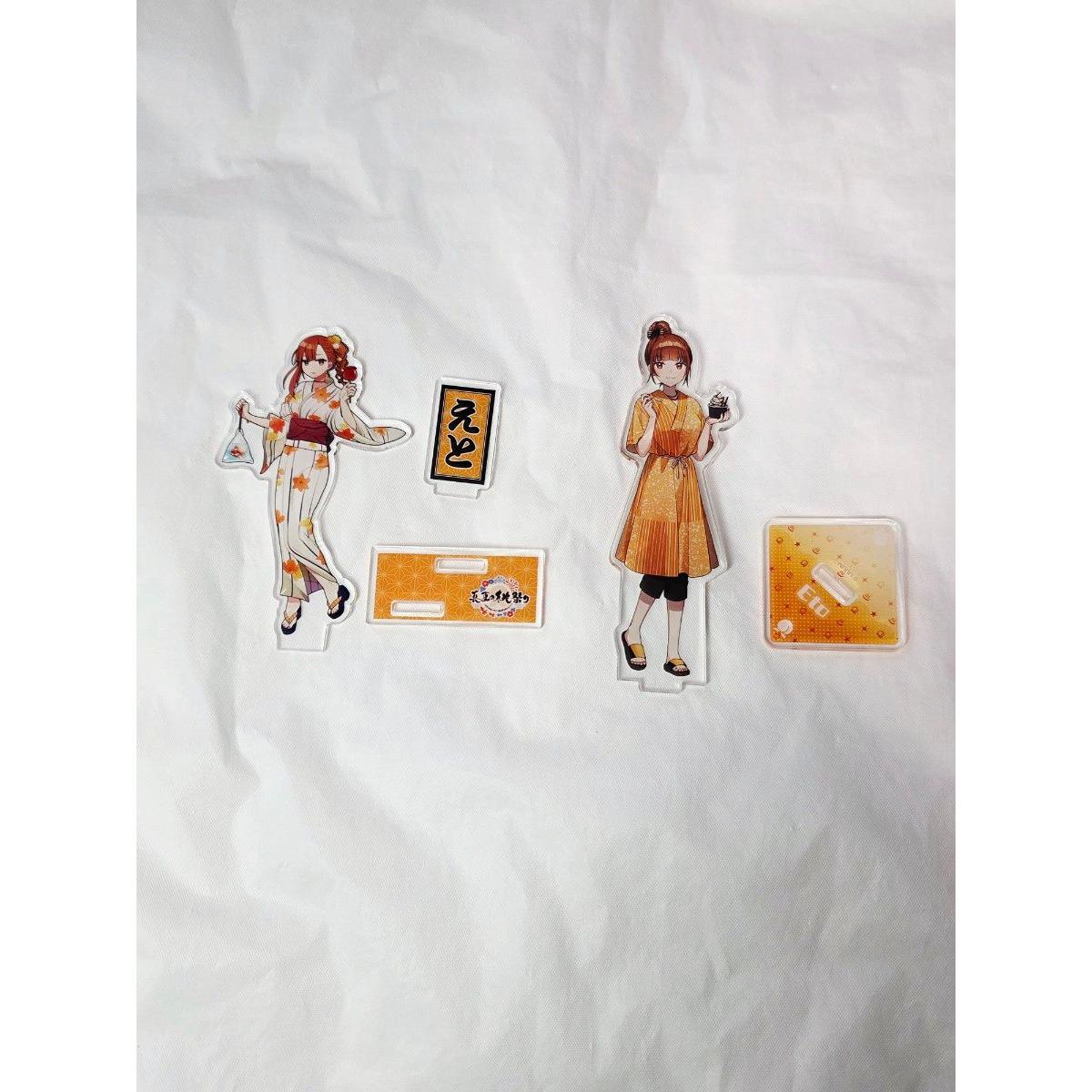 Used [Good Condition] Colorful Peach Eto Acrylic Stand Set of 2 Midsummer Peach Festival Gokurakuyu Karapichi Acsta