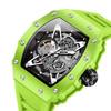 Orologi da uomo Tonneau Scheletrato Automatico Meccanico Impermeabile Luminoso Sportivo da Polso