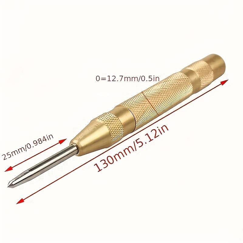 Steel Spring-Loaded Automatic Center Punch | Precision Marking & Hole Starter Tool, Metal, No Electricity Required