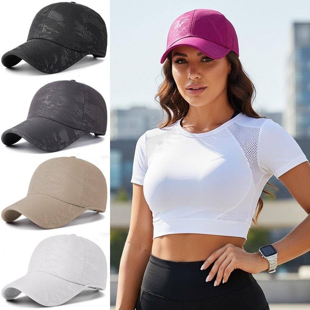 Breathable Perforated Summer Sun Hat Sun Protection Travel Sports Hat  For Women Men