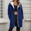 Women's Fashionable Loose Zipper Cardigan With Fleece Hoodie