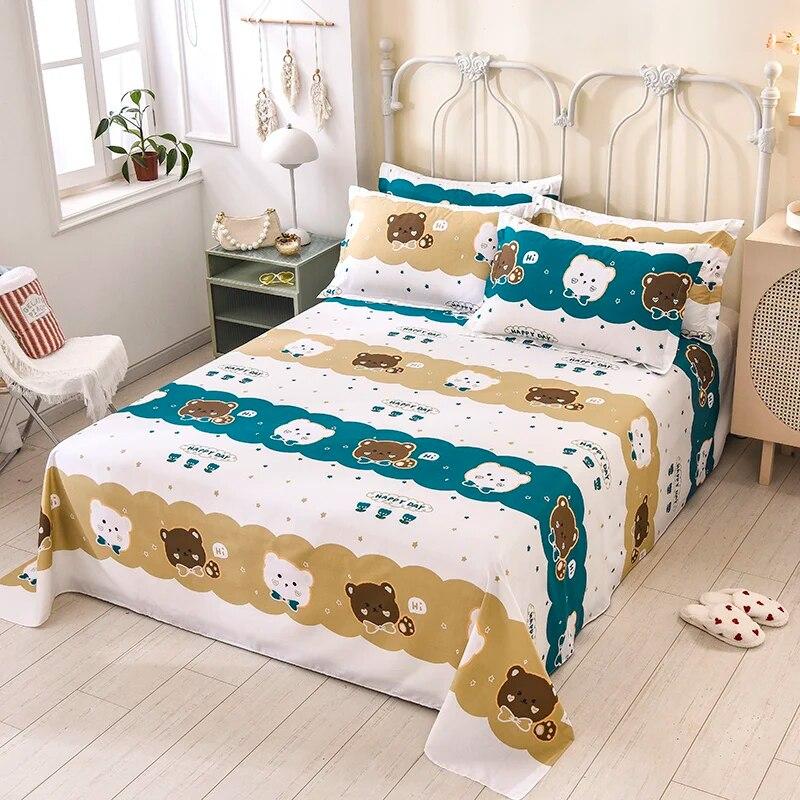 Prosta bawełniana drukowana prześcieradło Nowoczesne duże prześcieradło Wygodna narzuta studencka Cztery pory roku Uniwersalna pyłoszczelna prześcieradło