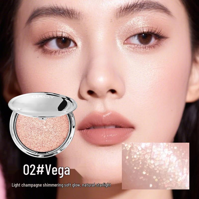 

QXQY Pearlescent Shimmer Highlight Powder – Single Color Face Brightening Glitter Flakes