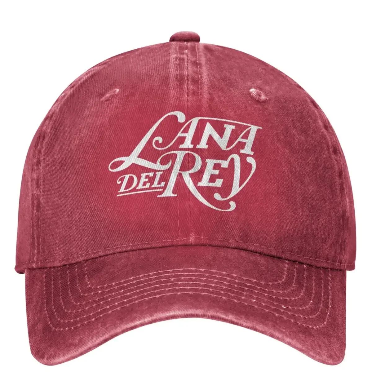 

White Lana Del Ray Logo Denim Baseball Cap Outdoor Sports Trucker Hat Summer Unisex Women yk Funny Design Baseball Caps One Size