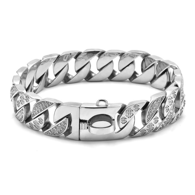 Hund Haustier Produkt Goldkette Halsband Leine Bulldogge Edelstahl 32mm Halskette 32mmx35cm