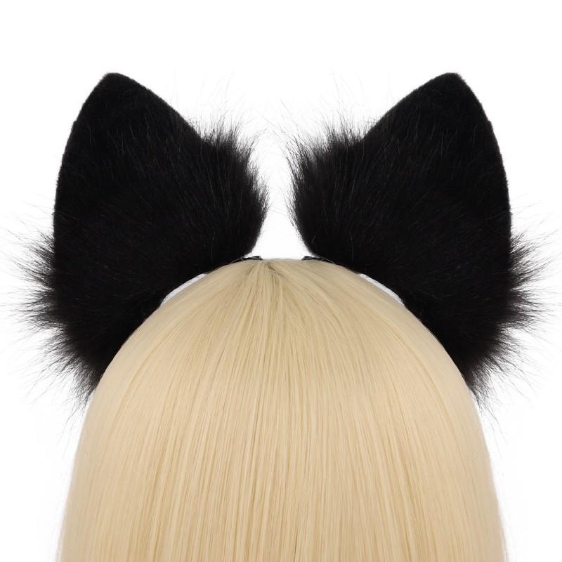 Handmade Plush Animal Ear Headband Cosplay Cat Fox Ears Costume Accessory Cute Unisex Hair Band