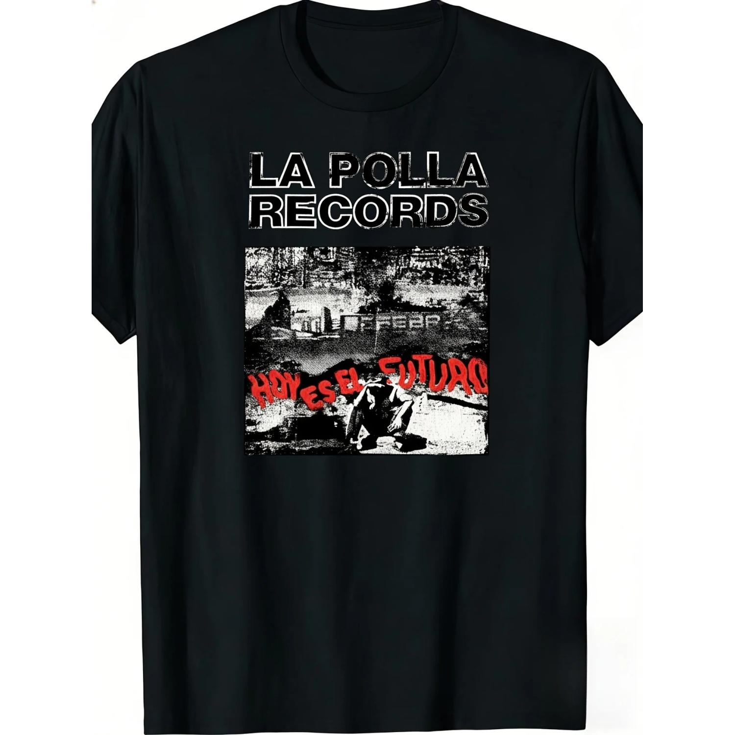 

90s Retro Spanish Punk Band La Polla Re Records _ Casual Round Neck T-shirt for Spring and Summer, Fun and Personalized Shirt S чёрный