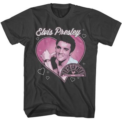Elvis Presley Foto Cuori T-shirt da Uomo Musica Rock Sun Records