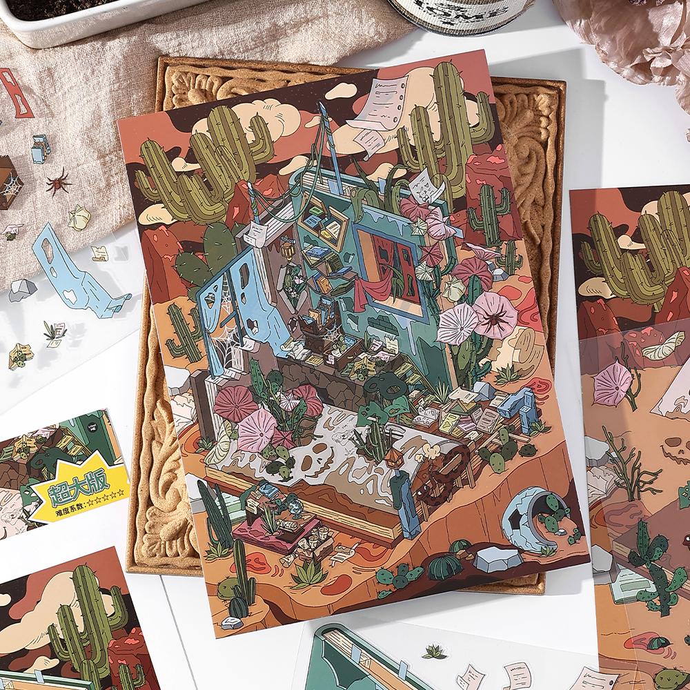 2.8D Landschafts-Scrapbooking-Aufkleber Miniatur-Hütten-Szene Stapel-Kleb-Handkonto-Schreibwaren Geschenk für Kind Kind