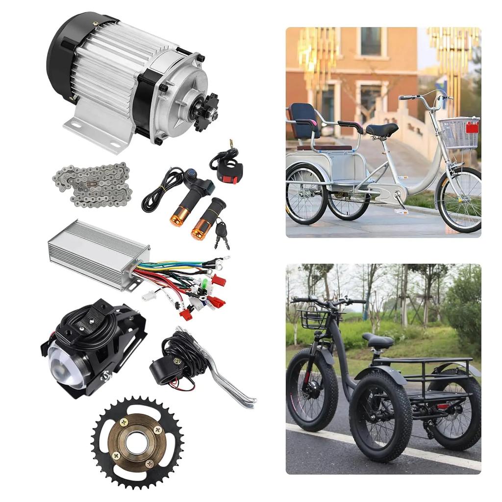 750W 48V Elektrischer Bürstenloser Motor Kit, Elektrischer Pedicab Bürstenloser Getriebemotor für Go Kart ATV Elektrofahrrad Umbausatz