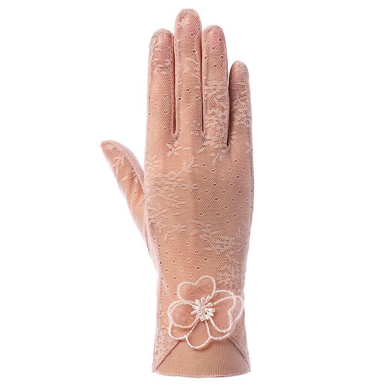 Women's Sunscreen Gloves Spring and Summer Thin Lace Touch Screen Gloves Driving Breathable Outdoor Shade Cycling Gloves