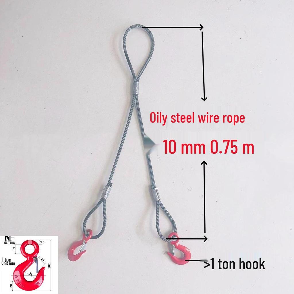 Vinç Bakım Riggingi için Kancalı İki Bacaklı Preslenmiş Tel Halat Sapan