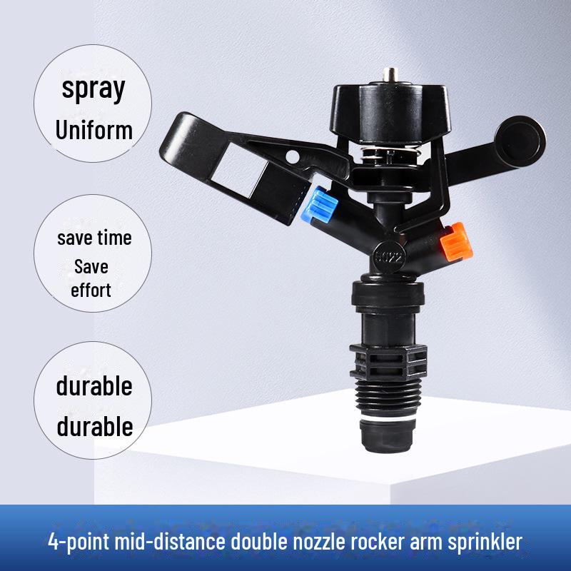 4-Point Zinc Alloy Rotating Butterfly Garden Sprinkler - 360° Automatic Irrigation