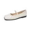 Weiwei Girl 809-1 One-word with Mary Jane Shoes French Flat-bottomed Shallow Mouth Single Shoes Women's Head Pleated Ballet Shoes