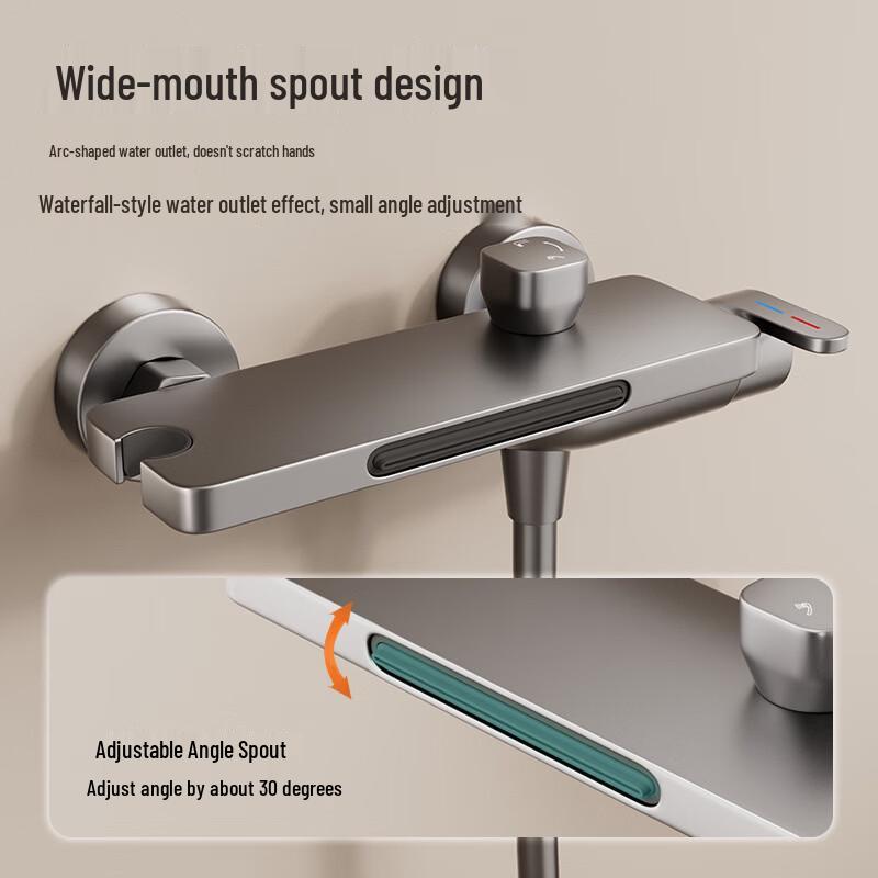 Yipan Wall-Mounted Waterfall Bathtub Faucet & Shower Set Bathroom Kitchen Tap Accessories