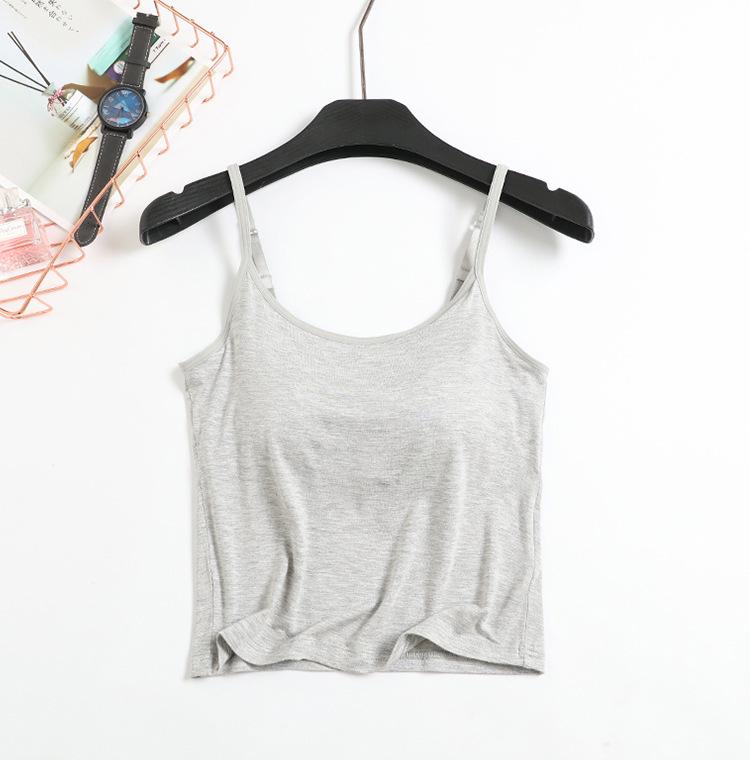 Modal Padded Crop Tank with Bra Cup & High Waist Shorts - Women's Summer Lingerie Set