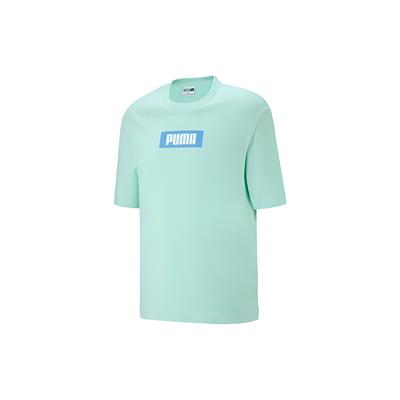 Puma Logo Graphic Short Sleeve T-Shirt Unisex Tops Mint-Green 623561-31
