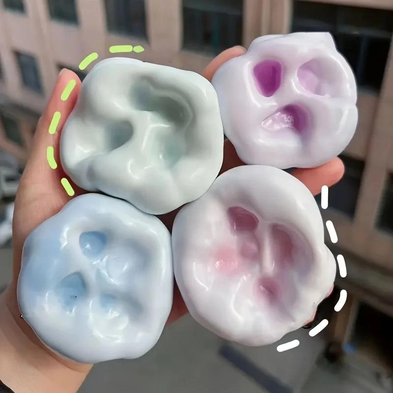 6cm/2.36inch Squishies Bile Anti-stres Curcubeu Formă de Bilă Glutinoasă Bilă Anti-stres cu Vid Jucărie Fidget Strivibilă Cadouri pentru Petrecere