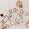 Elinfant 1PC Long Sleeve Bibs, Waterproof Feeding Bibs,Washable Burp Cloth,Coveralls Bibs,Easy To Clean,Wash-Free Eating Bibs