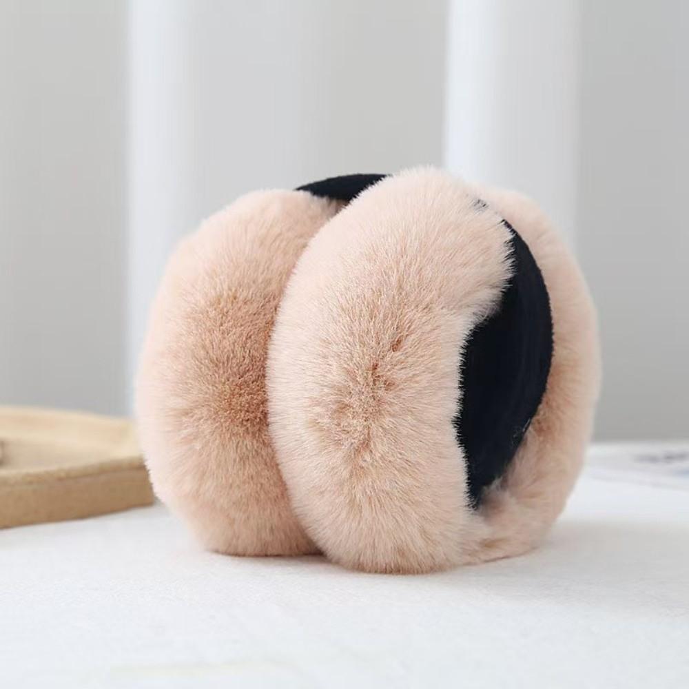 Foldable Plush Ear Warmers Thermal Lining Winter Ear Muffs Fuzzy Fluffy Ear Covers For Women