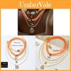 Pearl Necklace Women Layered Shell Beads Geometric Style For Autumn Winter