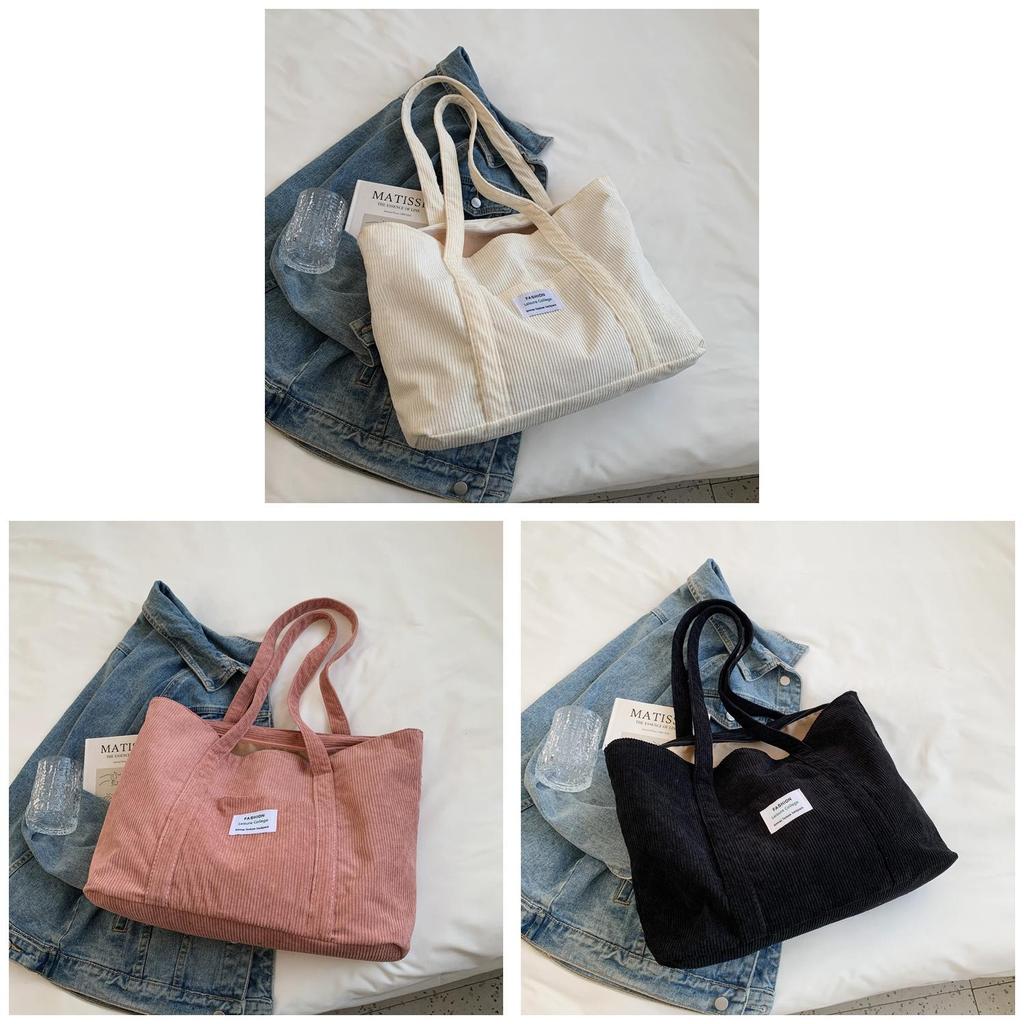 Borsa in Tela con Motivo a Lettere per Donna Accessorio Moda Stile di Strada