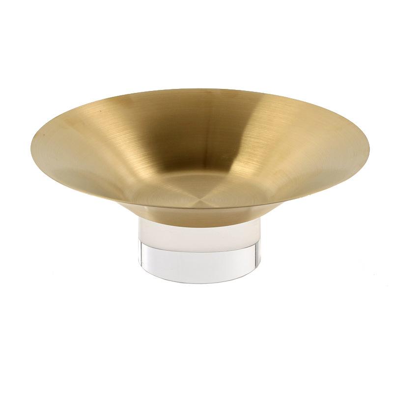 Round Fruit Platter High-legged Metal Pallet Fruit Tray Snack Bowl Desktop Storage Container Home Decoration Accessories