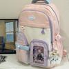 Schoolbag New High-value Japanese Ins Fresh and Sweet Contrasting Color Splicing Backpack Junior High School Students Lightweight Travel Backpack
