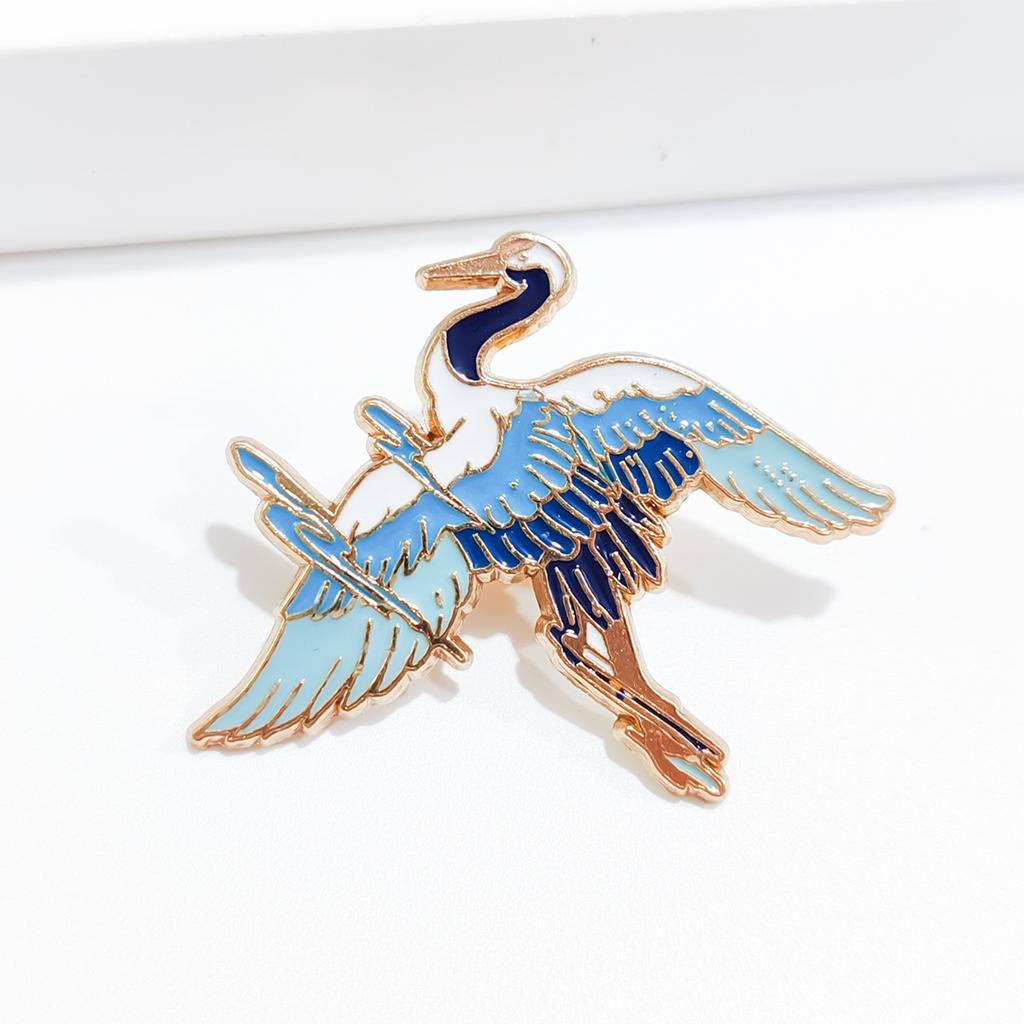Kranich Hirsch Brosche Retro Lotus Koi Metall Abzeichen personalisierte kreative Pin Zubehör