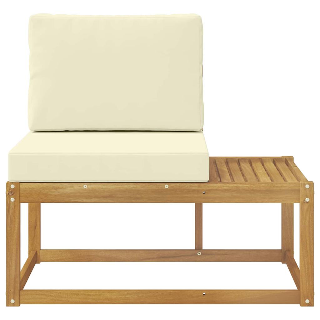 Outdoor End Sofa White 91 X 63 X 73 Cm Solid Acacia Wood