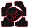 Velours-Fußmatten mit rotem Rand für: Volkswagen Polo VI Schrägheck (2017-)