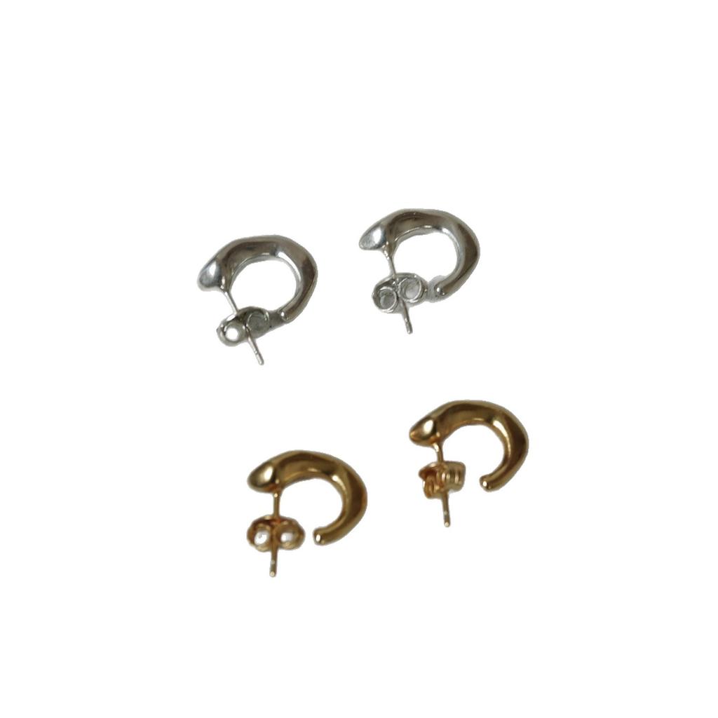 Casual Thick Glossy Drop Earrings Generous Delicate Niche Temperament Earrings Personality Trend Hundred Match Fashion Jewelry Ambience Back To School