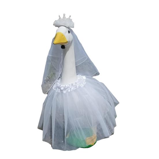 White Wedding Porch Goose Clothes Easy to Wear Festival Goose Attire Garden