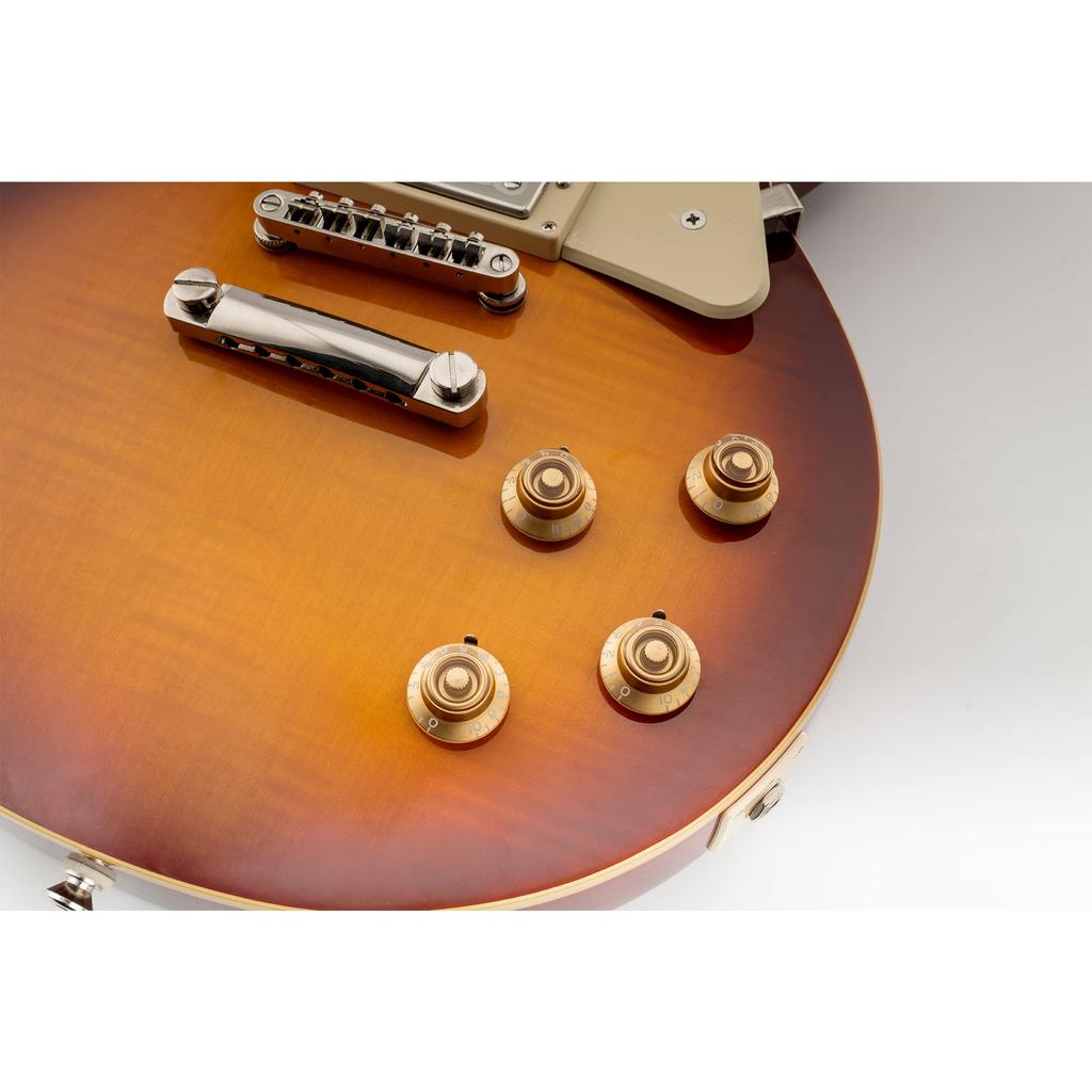 Musiclily Pro Top Hat Bell Metric for LP Les Paul Electric Gold of Left-Handed Knobs, Knobs, Standard, Guitars, (Set 4)