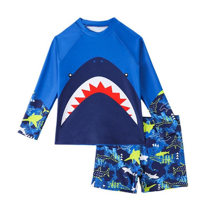 Maillot de bain pour garçons de 4 à 8 ans, haut et short à manches longues