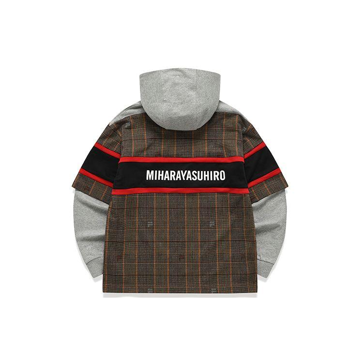 Fila Mihara Yasuhiro Kollaborationsserie Colorblock Kapuzensweatshirt Herren Sweatshirt Moosbraun F11M213201F-LK