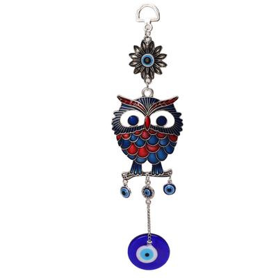 9,3palcový přívěsek Blue Evil Eye Owl Decoration Protection Blessing Lightweight Owl Charm Amulet pro