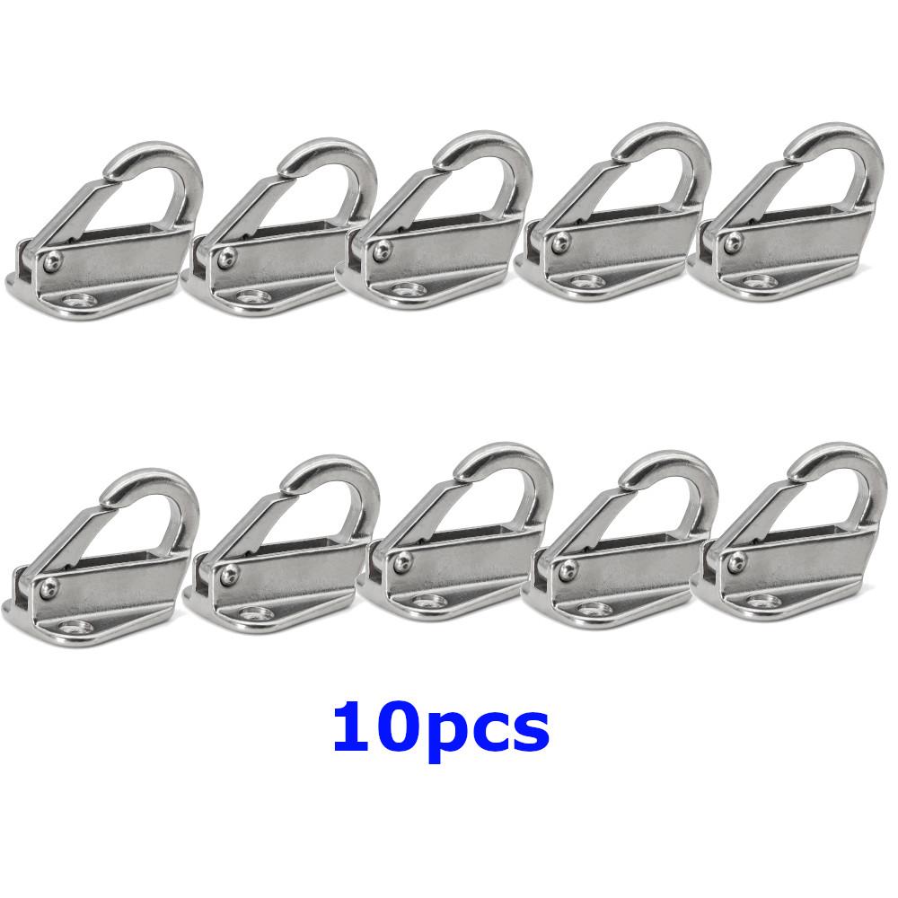 Stainless Steel 316 Marine Boat Hardware 10PCS 20PCS Marine Boat Fender Hook Marine Fending Hook With Closed Spring Clip 10PCS a lot
