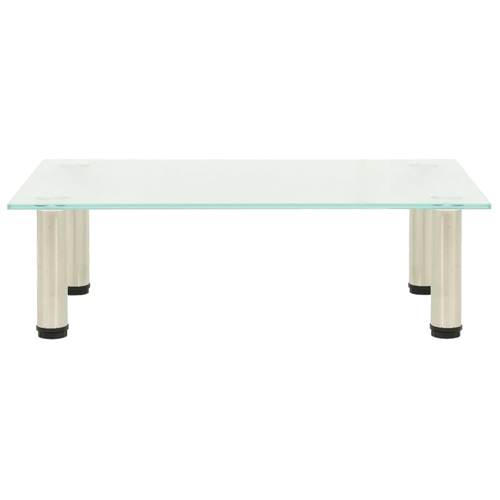 TV Stand 60 X 35 X 17 Cm Satin Finished Tempered Glass