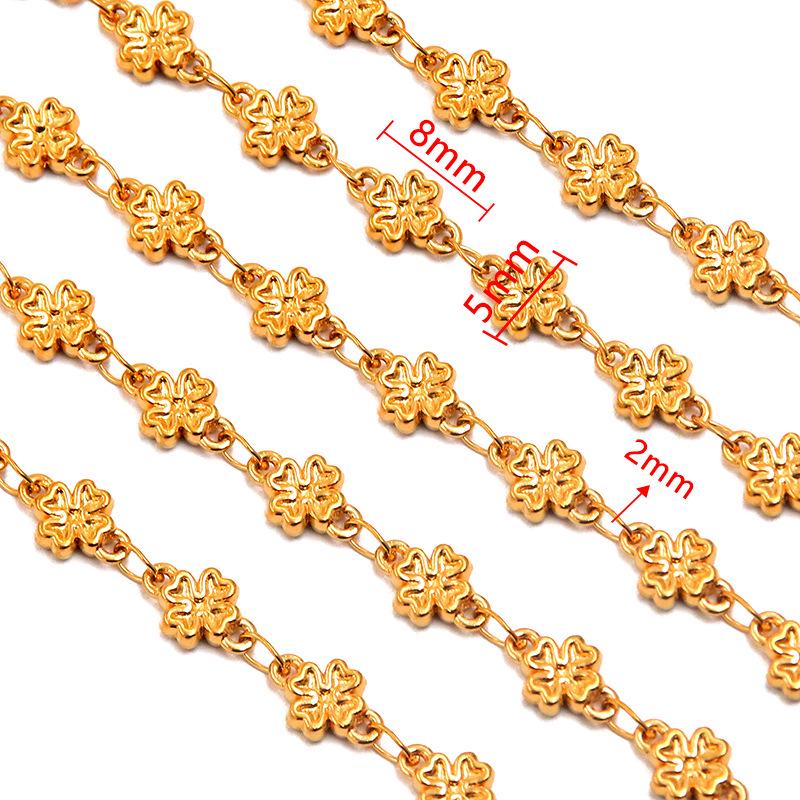 18K Gold Plated Stainless Steel Heart, Butterfly, Four-Leaf Clover, Shell Chain Bracelet/Necklace, 50cm.