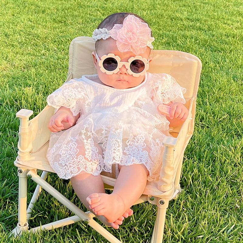 New Bendable Polarized Sunglasses with Strap for Newborn Baby Girls Boys 0-24 Months Flower Design