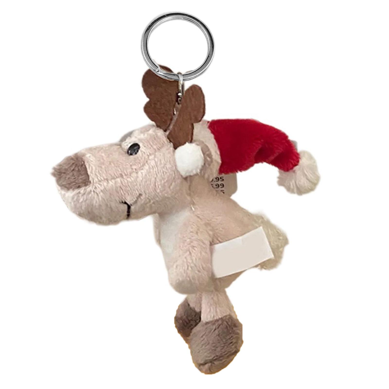 

Christmas Lovely Reindeer Ornament With Hat Designs Plush Materials Accessory for Festive Home and Office Decoration