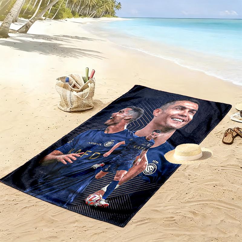 Rivalry Field: Messi vs Ronaldo beach towel Beach towel for vacation photos beach Absorbent bath towel Outdoor pool towel seaside