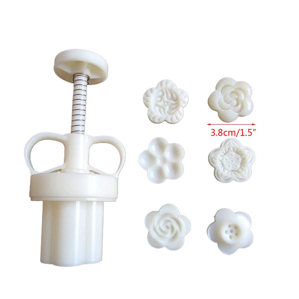 Hand-Pressure Moon Cake Mold Flower Shape Cookie Stamps Moon Cake Makers MidAutumn Festival DIY Cookie Pastry Tool