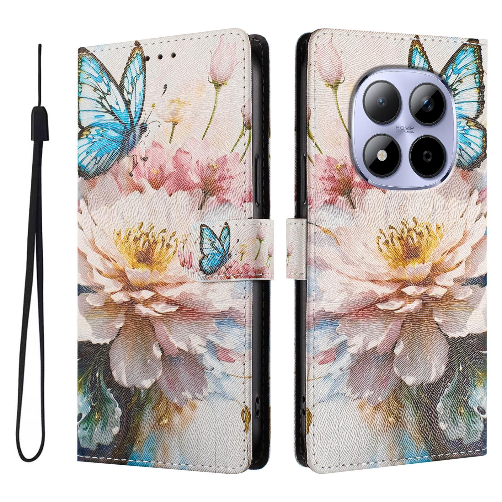 

For Xiaomi Redmi Note 15 Pro 5G (Global) Case Pattern Print PU Leather Wallet Phone Cover with Wrist Strap