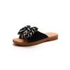 Cowhide 2025 New Summer Daily Leisure Height Increase One-character Bow Cover Foot Flat Heel Soft Sole Rubber Slippers Women