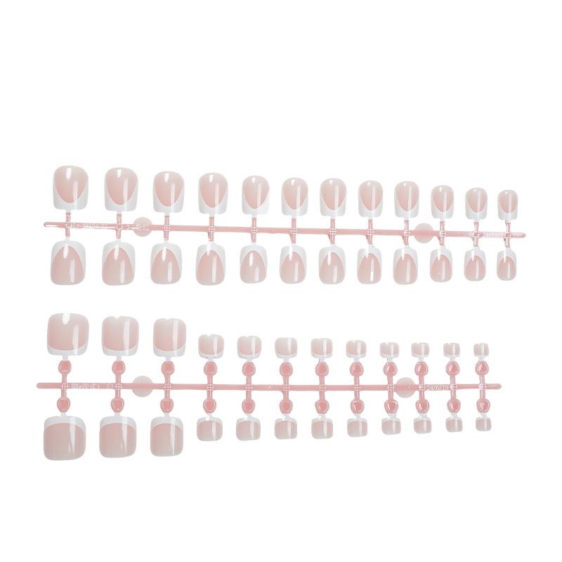 

Новый европейский и американский набор нюдово-белого короткого педикюра для женщин