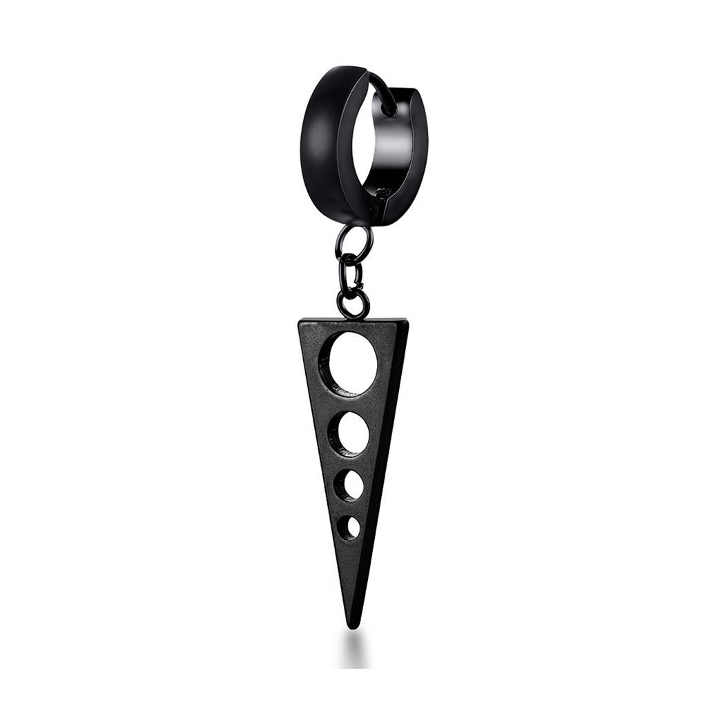 Vnox 1 Stuk Gotische Punk Hoepel Oorbellen voor Mannen Vrouwen, Zwart Roestvrij Staal Huggie Hoops Oor Sieraden, Kruis Geometrisch Hangend